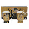 Klimt porcelán bögre szett kanállal díszdobozban - 300 ml - fekete/aranybarna