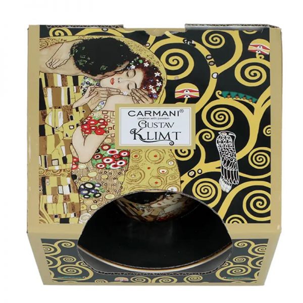 Porcelán csésze aljjal - 230 ml - díszdobozban Klimt A Csók