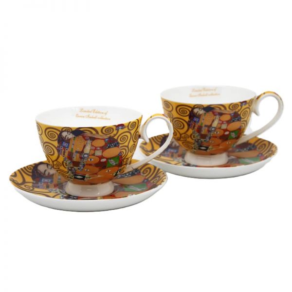 Klimt porcelán csésze készlet 250 ml - 2 személyes - Életfa / Beteljesülés