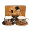 Klimt porcelán csésze aljjal - 250 ml 2 személyes - A Csók fekete barna