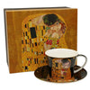 Klimt porcelán csésze aljjal The Kiss fekete díszdobozban