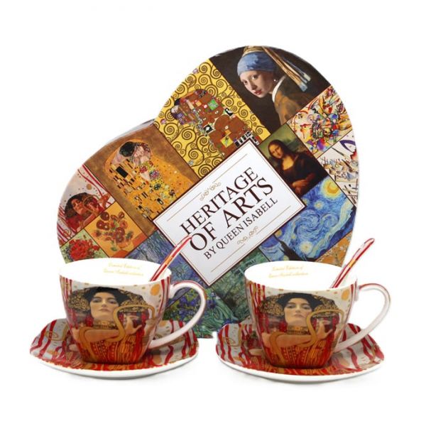 Klimt porcelán csésze készlet 250 ml kanállal - 2 személyes - Vízikígyó