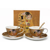 Klimt porcelán csésze készlet 230 ml kanállal- 2 személyes - A Csók (Copy)