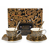 Klimt porcelán espresszó kávés készlet - 2 személyes - Életfa