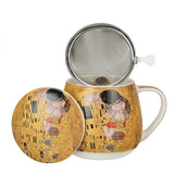 Klimt porcelán öblös bögre fémszűrővel – 430 ml – The Kiss