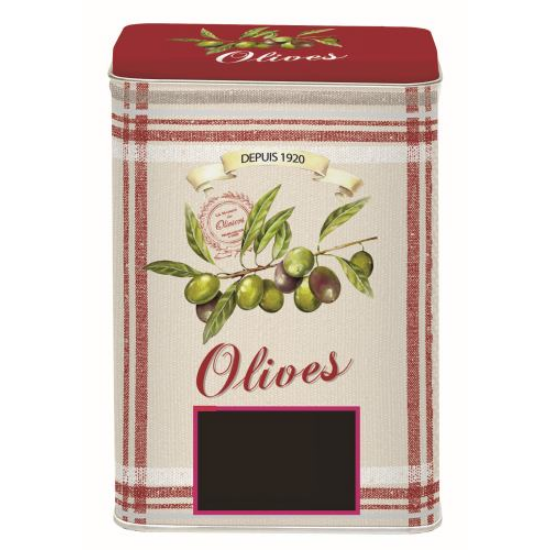 Tárolódoboz Konyhai tároló fémdoboz Olivás 9,5X6,5X14,5 CM