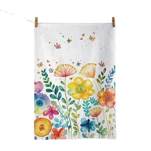 Konyharuha Konyharuha pamut színes virágos Vibrant spring white