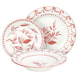 Korall piros fehér virágos 18 részes porcelán étkészlet Tognana LOIRA CORAL