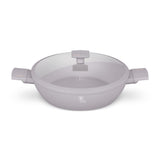 Kovácsolt alumínium Alacsony lábas fedővel 30 cm Indukciós tapadásmentes Berlinger Haus Taupe Collection