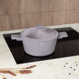 Kovácsolt alumínium lábas fedővel 28 cm Indukciós tapadásmentes Berlinger Haus Taupe Collection