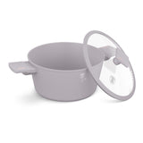 Kovácsolt alumínium lábas fedővel 30 cm Indukcióstapadásmentes Berlinger Haus Taupe Collection