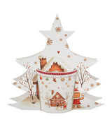 Karácsonyi Porcelán bögre 360 ml fenyőfa díszcsomagolásban Gingerbread House
