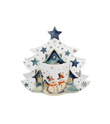 Karácsonyi hóemberes porcelán bögre fenyőfa díszcsomagolásban Snowman