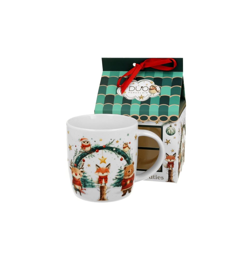 Karácsonyi porcelán bögre 400 ml házikó díszcsomagolásban Christmas Cuties 2
