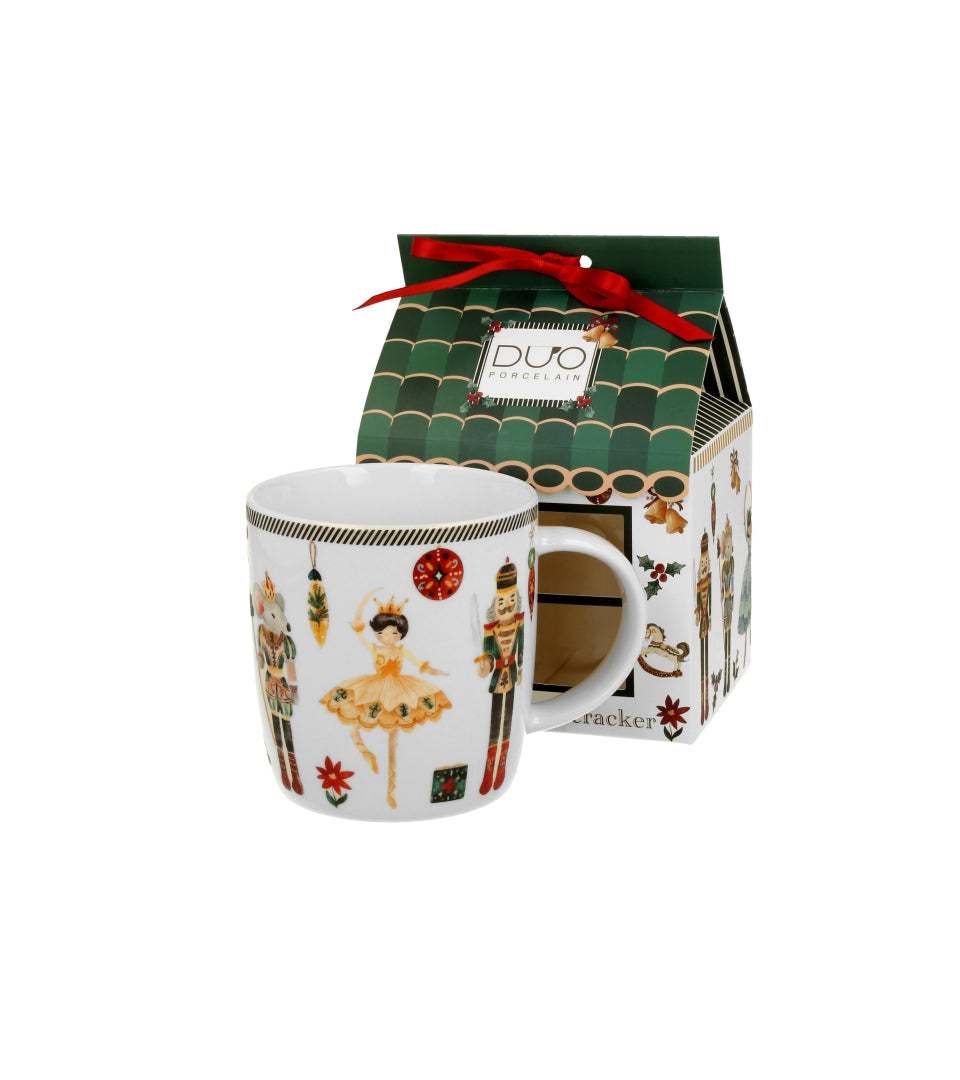 Karácsonyi diótörő Porcelán bögre 400 ml házikó díszcsomagolásban Christmas Nutcracker