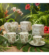 Porcelán bögre dísztasakkal virág mintás 460 ml