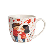 Valentin napi porcelán bögre papír dísztasakkal szerelmes pár 460 ml