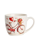 Valentin napi porcelán bögre papír dísztasakkal bicikli 460 ml