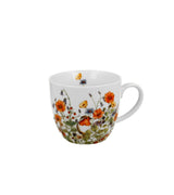 Porcelán bögre 460 ml tavaszi virágos madaras papír díszcsomagolásban