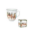 Karácsonyi porcelán nagy bögre díszdobozban Christmas Village 650 ml