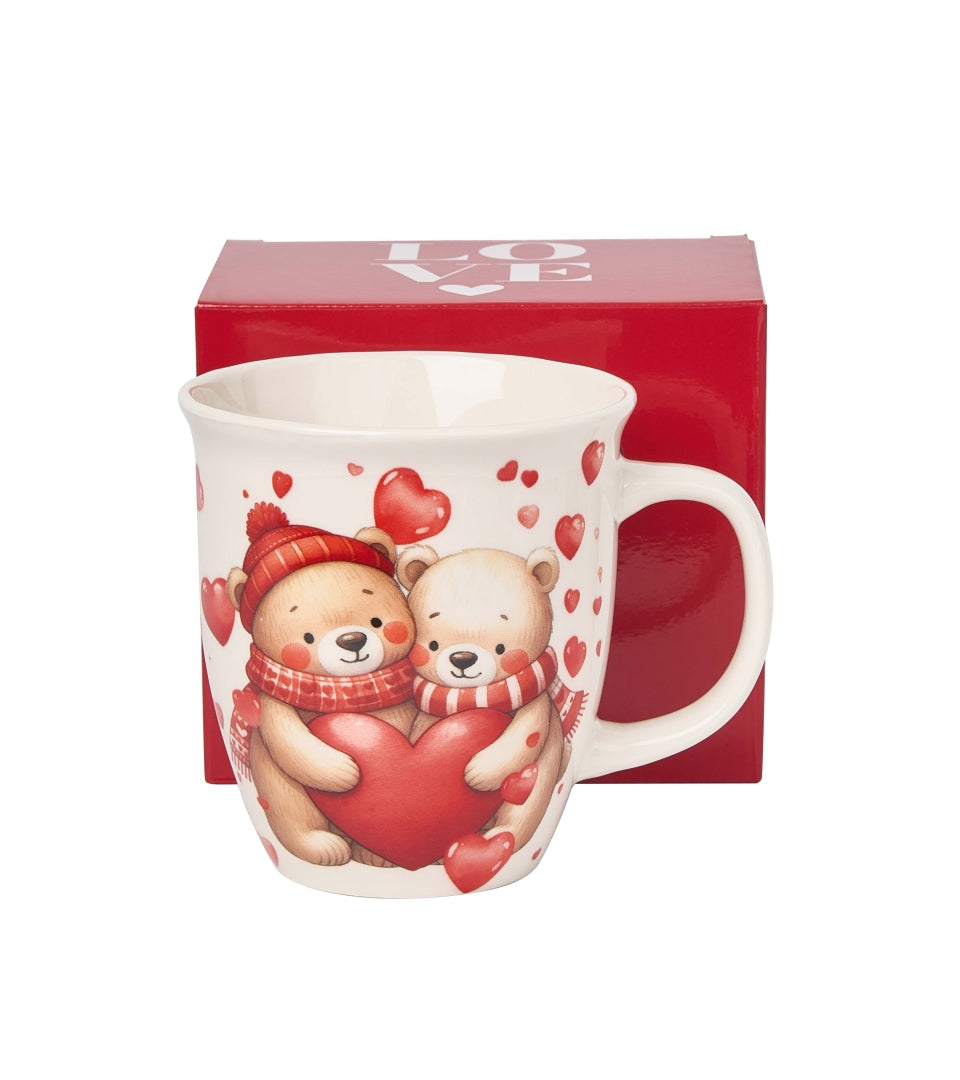 Valentin napi macis porcelán bögre díszdobozban 650 ml Bears with Hearts