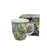 Porcelán bögre citrom és ananász mintás 650 ml díszdobozban