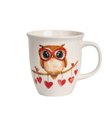 Valentin napi porcelán bögre bagoly díszdobozban 650 ml
