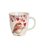 Valentin napi szíves madaras porcelán bögre díszdobozban 650 ml