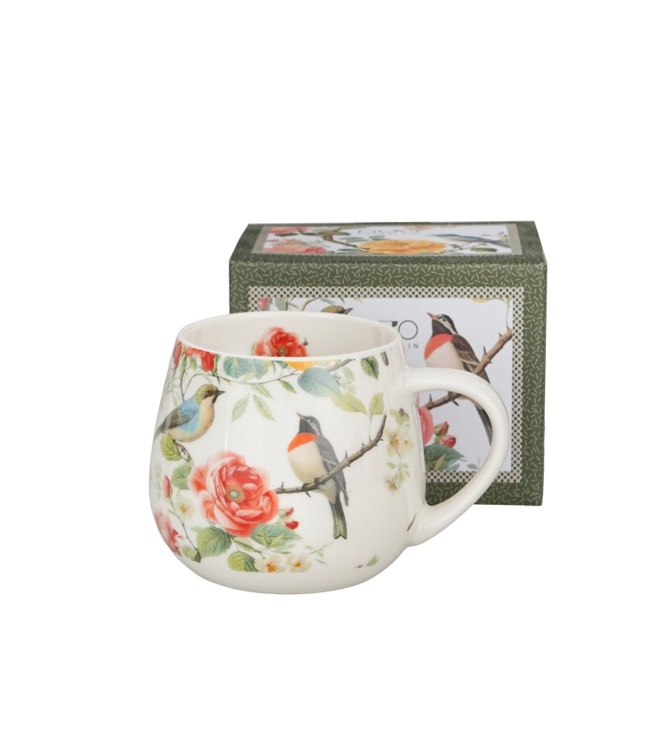 Porcelán madaras bögre 430 ml díszdobozban April
