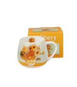 Porcelán bögre 430 ml Van Gogh Napraforgók ajándék díszdobozban