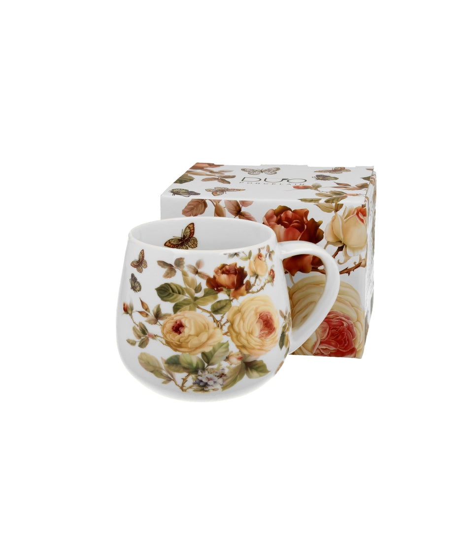 Porcelán virágos bögre 430 ml ajándék díszdobozban Zahra