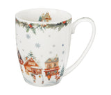 Karácsonyi porcelán bögre 360 ml díszcsomagolásban Christmas Village