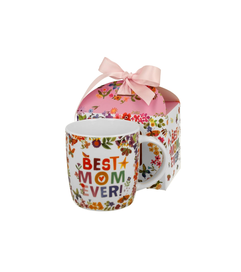 Ajándék Porcelán bögre 400 ml papír díszcsomagolásban Best Mom