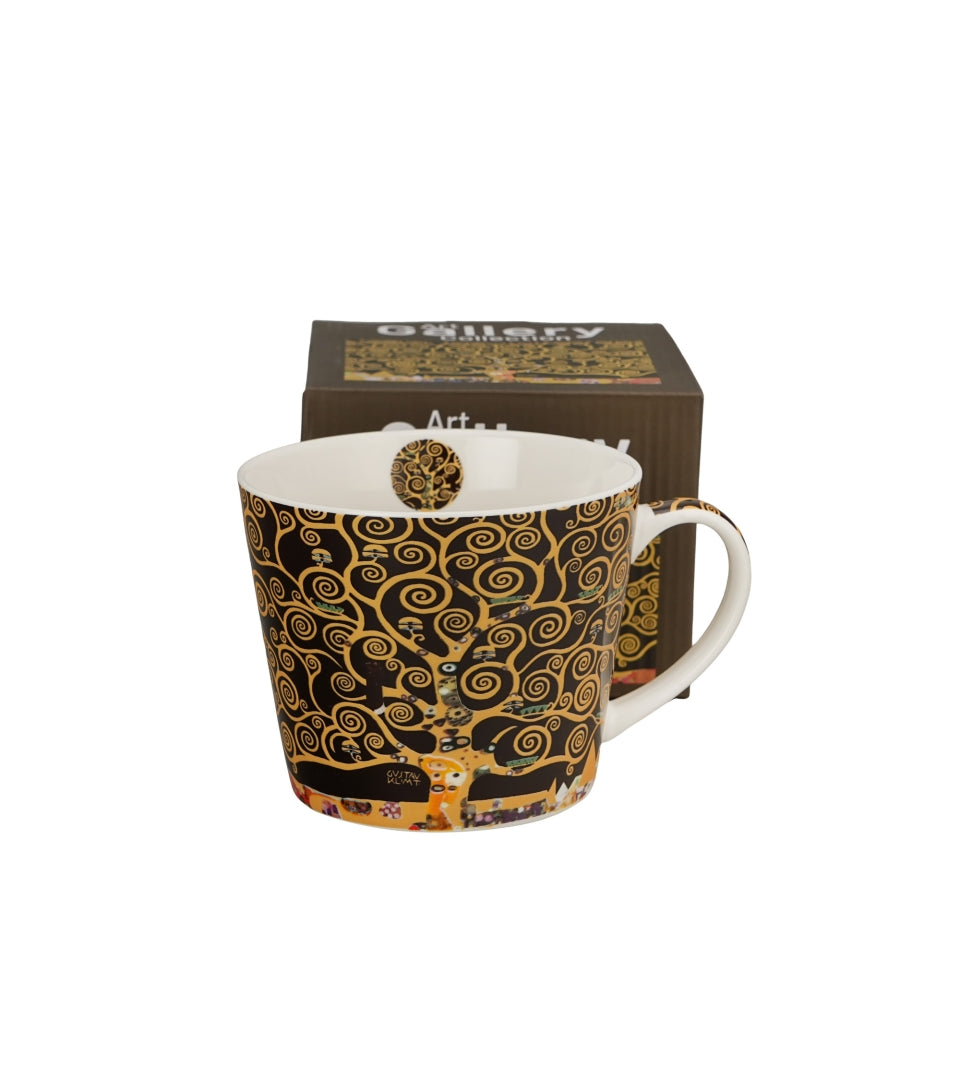 Porcelán bögre 600 ml díszdobozban Klimt Életfa