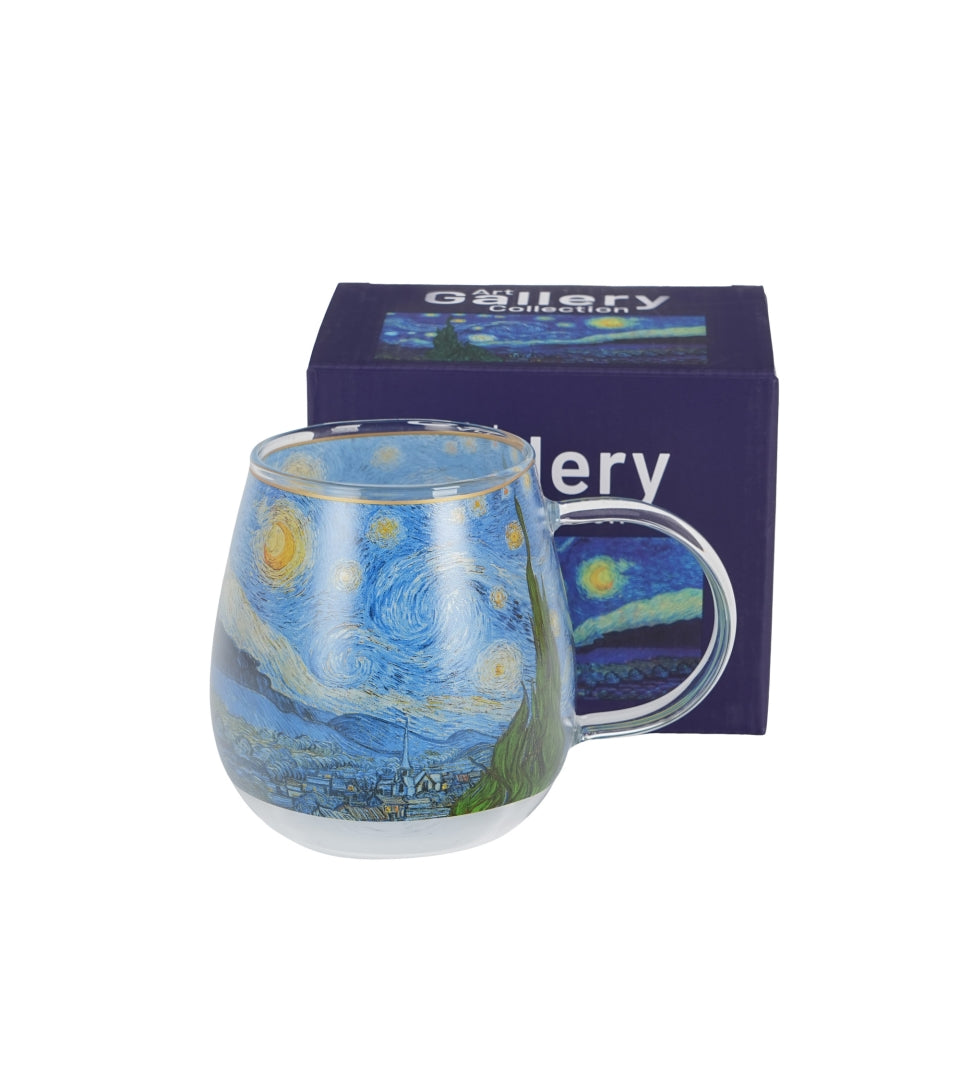 Üveg bögre 530 ml ajándék dobozban Van Gogh Csillagos éj