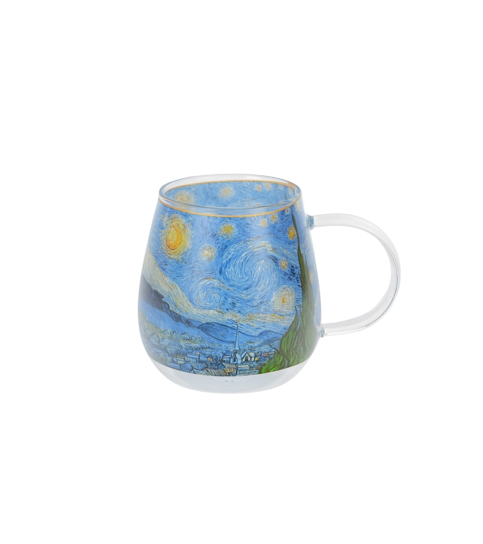 Üveg bögre 530 ml ajándék dobozban Van Gogh Csillagos éj