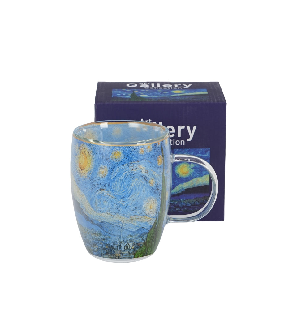 Üveg bögre 350 ml ajándék dobozban Van Gogh Csillagos éj