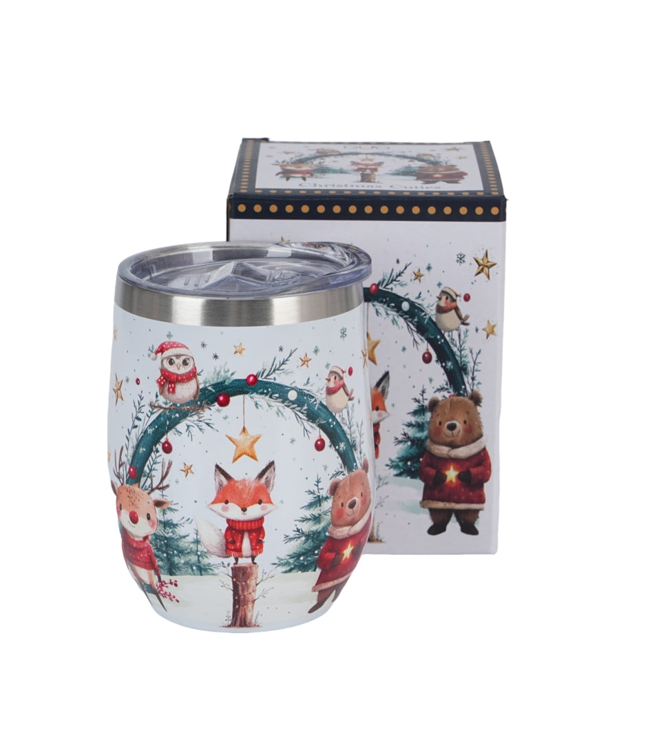 Rozsdamentes acél hőtartó termosz pohár 330 ml Christmas Cuties 2