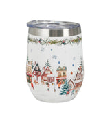 Karácsonyi Rozsdamentes acél hőtartó termosz pohár duplafalú 330 ml Christmas Village
