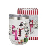 Hóemberes Karácsonyi rozsdamentes acél hőtartó termosz pohár 330 ml Snowman Smile