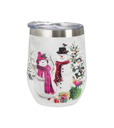 Hóemberes Karácsonyi rozsdamentes acél hőtartó termosz pohár 330 ml Snowman Smile