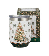 Karácsonyfás Rozsdamentes acél hőtartó termosz pohár 330 ml dobozban Tree Sparkle