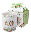Porcelán ajándék bögre 400 ml díszddobozban 40. születésnap
