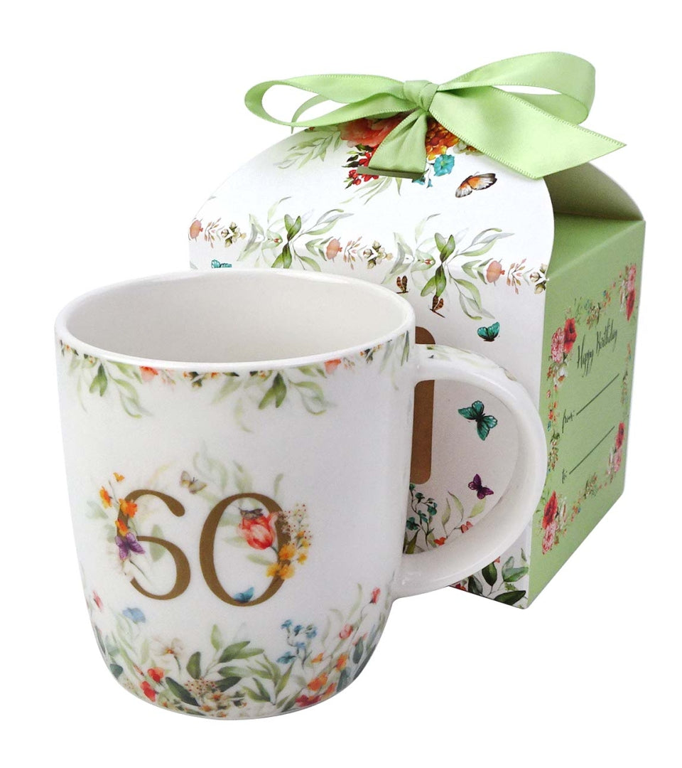 Porcelán ajándék bögre 400 ml díszddobozban 60. születésnap