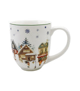 Karácsonyi porcelán nagy jumbo bögre díszdobozban Christmas Village 1000 ml