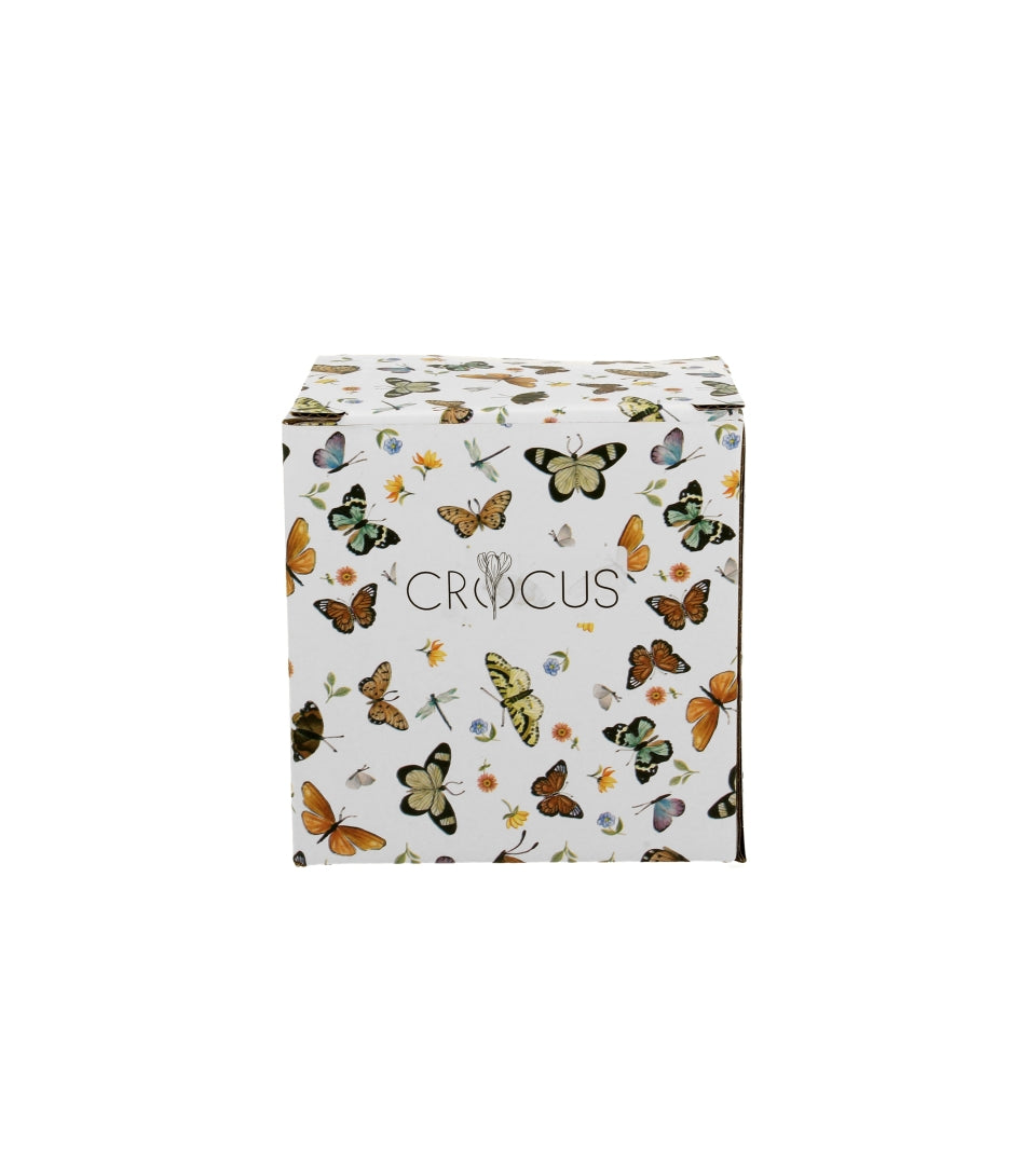 Porcelán pillangós bögre fém szűrővel 360 ml ajándék díszdobozban Butterflies