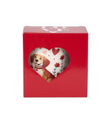 Valentin napi kutyás porcelán bögre tetővel fém szűrővel 360 ml dobozban Dog
