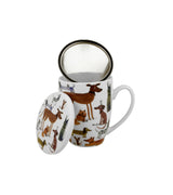 Porcelán kutyás bögre fém szűrővel 360 ml ajándék díszdobozban Various Dogs