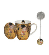 Porcelán szűrős 400 ml bögreKlimt A Csók díszdobozban