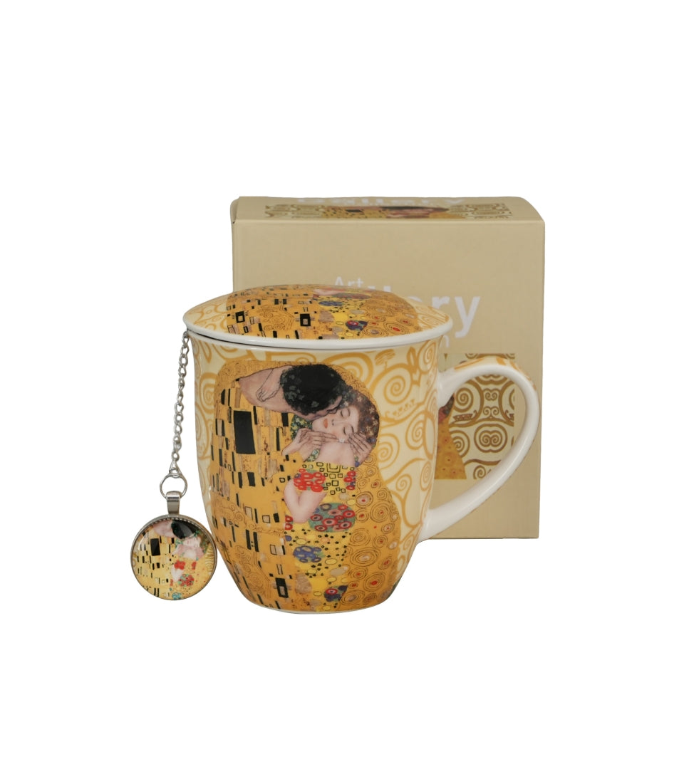 Porcelán szűrős 400 ml bögreKlimt A Csók díszdobozban ECRU